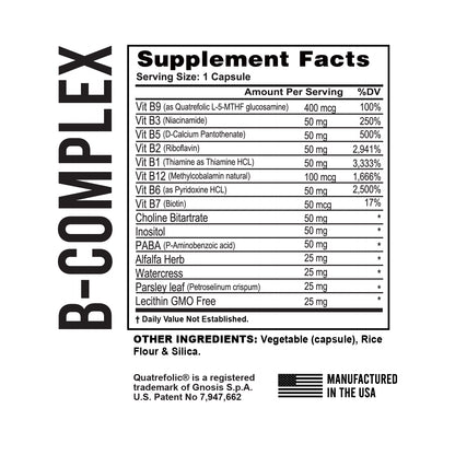 Premium B Complex with Quatrefolic® | 100 Capsules